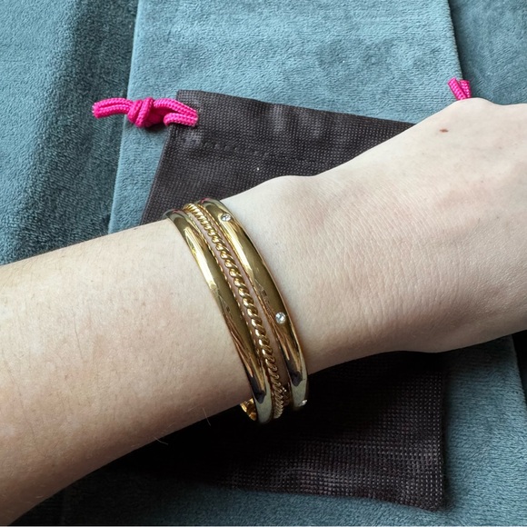 Kate Spade New York Gold Three Connected Bangle Bracelets - Picture 3 of 6